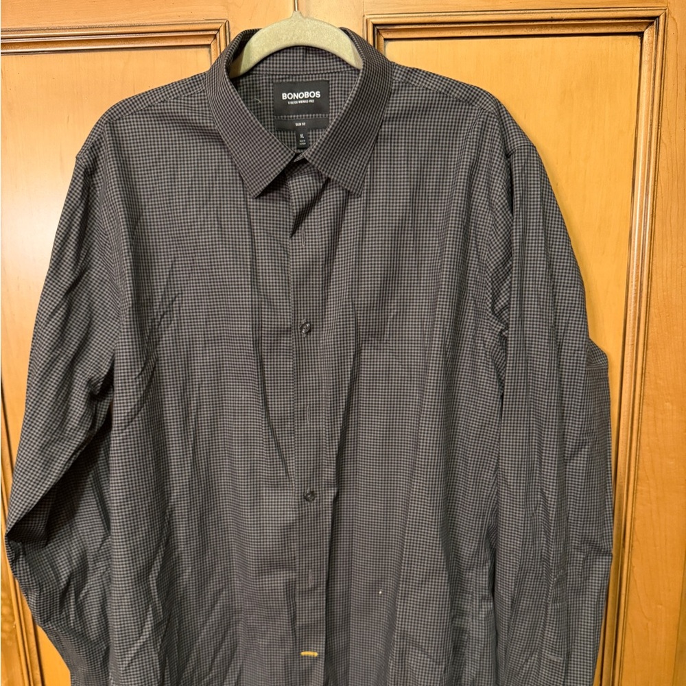 Bonobos Gray Checkered Slim Fit Shirt